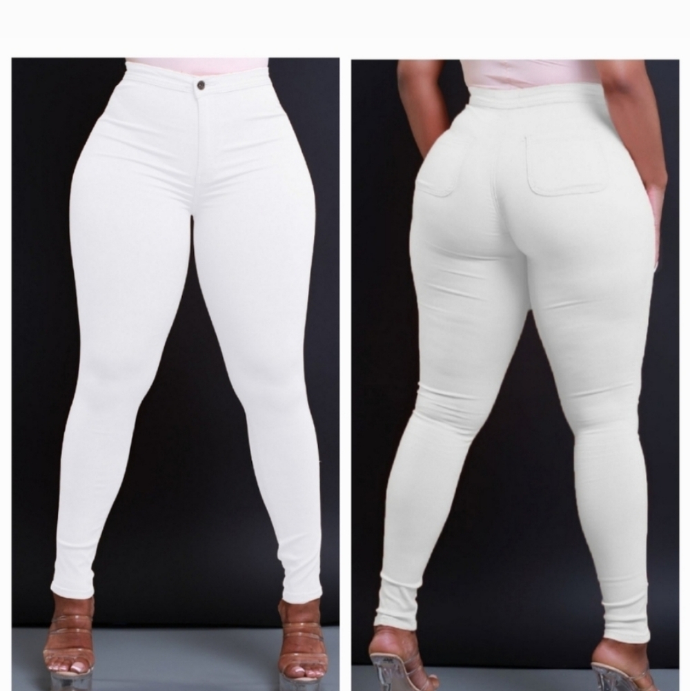 New Super Swank High Waist Stretchy Jeans XL/1X White
